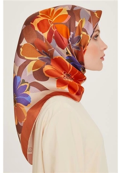 Armine Sura Saf İpek Eşarp 9238d 32 Çok Renkli