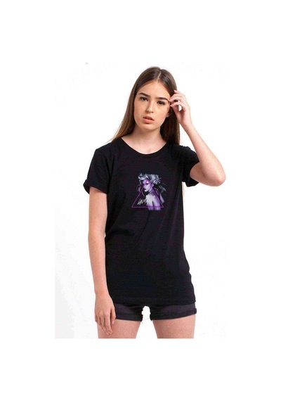 Lady Gaga Baskılı Siyah Kadın Tshirt (534681076)