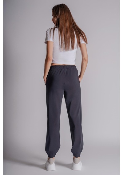 Braccas Kadın Yandan Cepli Beli Ve Paçası Lastikli Relaxed Fit Jogger Pantolon Lacivert Lacivert