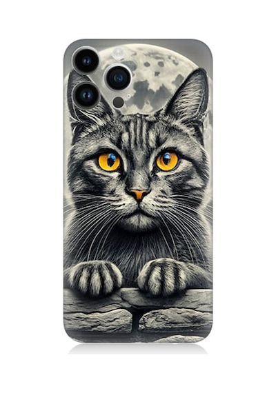 Apple Uyumlu iPhone 14 Pro  Kedi Portresi Desenli Silikon Kılıf