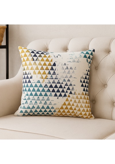 Geometrik Üçgen Desenli Modern Kırlent Kılıfı 45 x 45