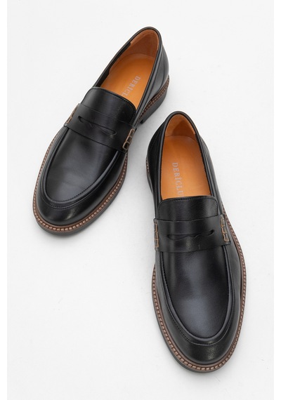 Dericlub Erkek Gerçek Deri Klasik Loafer Fr 242025 Siyah
