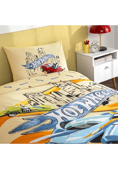 Taç Lisanslı Hot Wheels Winner Pamuk Tek Kişilik Nevresim Takımı 000000001000051974 Çok Renkli