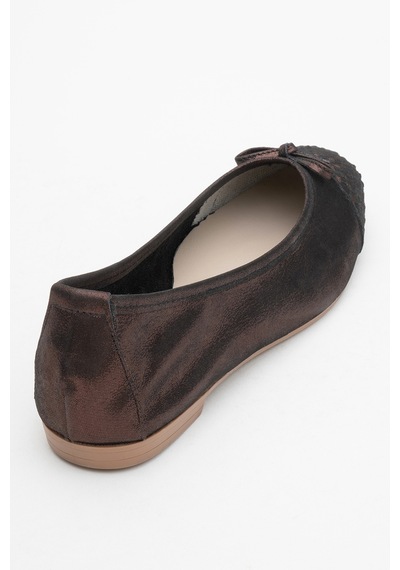 Luvishoes Luvi Shoes 02 Bakır Simli Hakiki Deri Kadın Babet Ayakkabı Bakır
