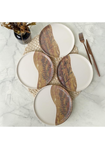 Terra Leaf Nordıc Pasta Tabağı 22 Cm 4 Adet / 22969-70 Açık