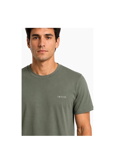 Alexandergardi Bisiklet Yaka Regular Fit T-shirt Haki