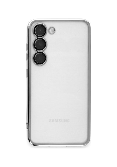 Samsung Galaxy  Uyumlu,  S24 Kılıf Razer Lensli Silikon - Gümüş