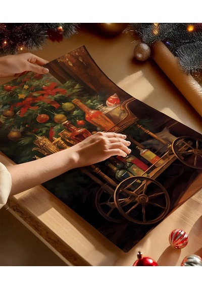 Çerçevesiz Poster Altın Detaylı Yılbaşı