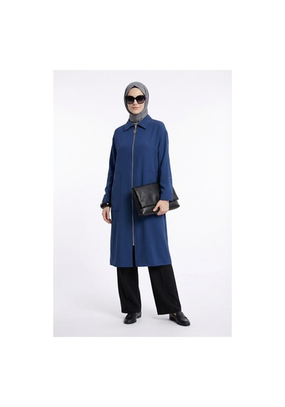 Armine Trend Kolları Şerit Detaylı Boydan Fermuarlı Allerli Giy Çık 26yt516 İndigo