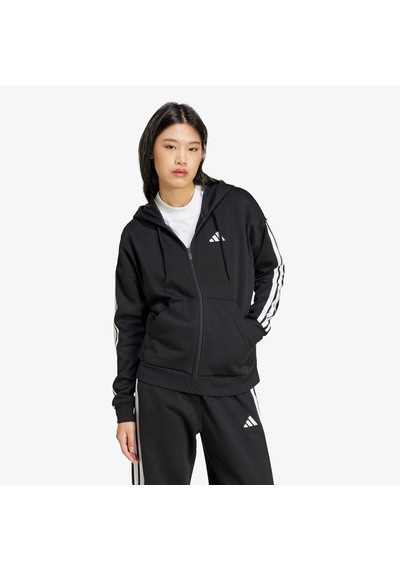 Adidas Essentials 3 Stripes Full Zip Kadın Siyah Polar Je1283 Siyah