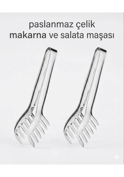 2'li Makarna Maşası/paslanmaz Çelik Pratik Servis Maşası/mutfak Maşası