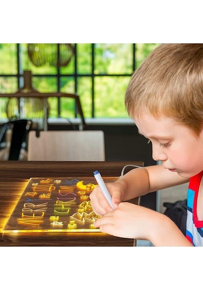 7 Özel Kalem Hediyeli Işıklı Yazı Ve Not Tahtası 20cmx30cm Led Işıklı Neon Yazı Tahtası 7 Özel Kalem Hediyeli