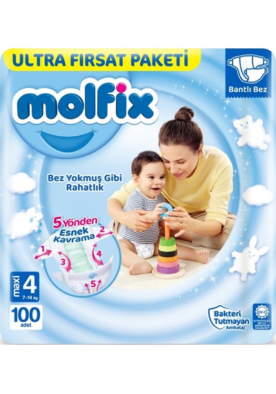 Molfix Bebek Bezi Beden:3 4-9kg Midi Ekstra Ultra 648 Adet