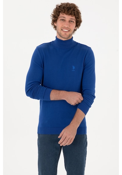 U.S. Polo Assn. Erkek Slim Fit Yarım Balıkçı Yaka Saks Kazak 50288887-VR045
