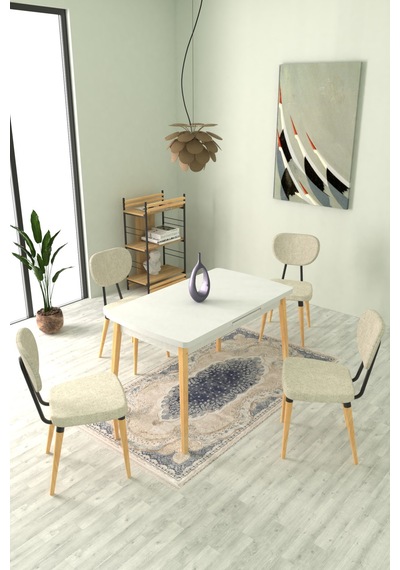 Vilinze Deniz Sandalye Avanos Ahşap Mdf Açılır Mutfak Masası Takımı - 70x120+30 Cm Beyaz Vilinze Deniz Sandalye Avanos Ahşap Mdf Açılır Mutfak Masası Takımı - 70x120+30 Cm Beyaz