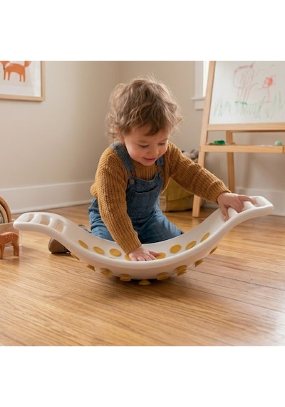 Wizzy Montessori Denge Tahtası 70x29cm Çocuklar İçin Oyun Ve Aktivite,enerji Atımı,denge Gelişimi