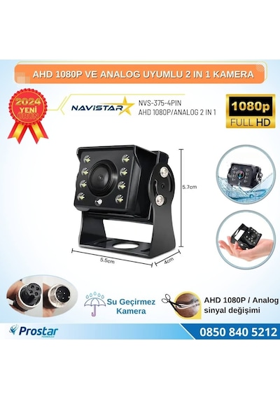 Mini Kamera Ahd 1080p Ve Analog Pal Çevirilebilir Gece Görüşlü M