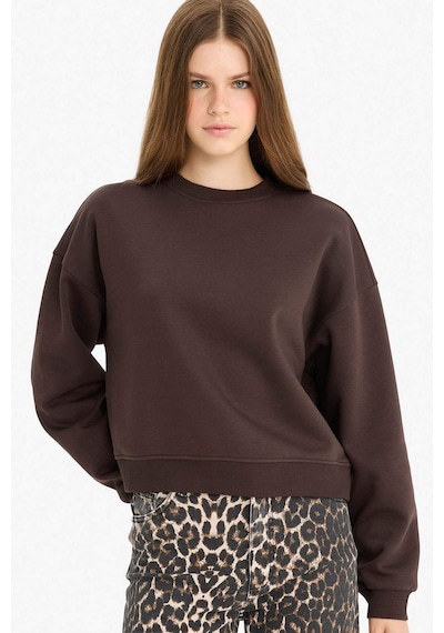 Defacto Kahverengi Kadın Sweatshirt D6645ax/bn192 Kahverengi