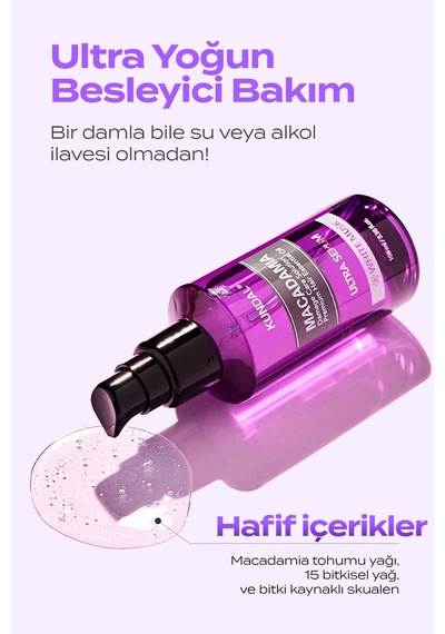 Yıpranmış Kuru Saçları Parlatan Onarıcı Serum Kundal Macadamia Ultra Hair Serum 100ml Baby Powder