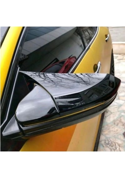 Honda Civic FC5 2016 2017 2018 2019 İle Uyumlu Araca Özel Yarasa Batman Piano Black Ayna Kapağı Takımı