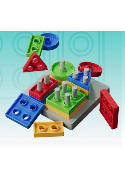 17 Parça 4 Farklı Renkli Eğlenceli Geometrik Şekilli Zeka Geliştirici Eğitici Bul-tak Oyun Seti