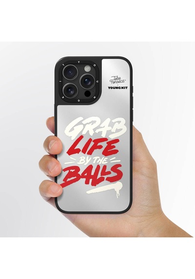 Apple Uyumlu iPhone 15 Pro Kılıf Tobias Fonseca Tasarımlı Youngkit Mirror Kapak Siyah-beyaz