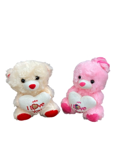 I Love You Yazılı Kalpli Yastıklı Peluş Ayı 20 Cm 1 Adet