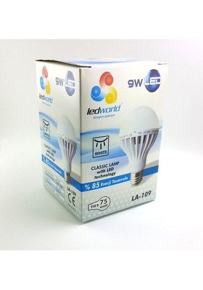 Ledworld 9W Beyaz Led Ampul E27 Duy - 5 Adet