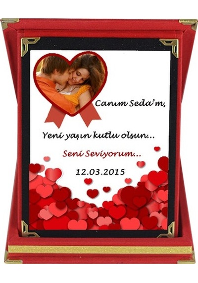Romantik Hediye - Fotoğraflı Sevgili Plaketi