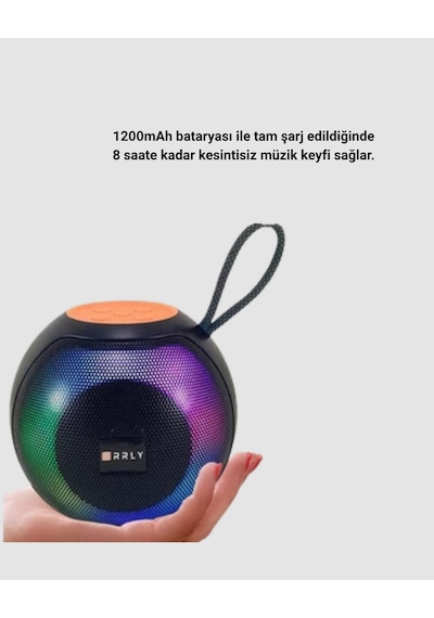 Tnabilir - 906 - Bluetooth Hoparlör Rgb Işıklı, Güçlü Bas Ve 8 Saat - Flzdgnkr - Pil Ömrü
