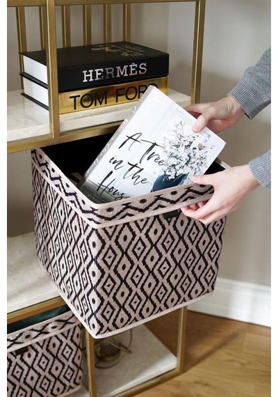 Bohe Çok Amaçlı Raf Düzenleyici Dekoratif Kutu Dolap Organizer Baza Altı Hurç 30 X 30 X 30