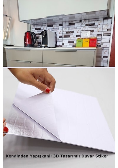TechnoSmart 30X30cm 3D Kendinden Yapışkanlı Duvar Kağıdı Kaplama