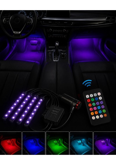 Mey İthalat Rgb Araç İçi Şerit Led Seti Müzik Kontrollü Ambiyans Aydınlatma