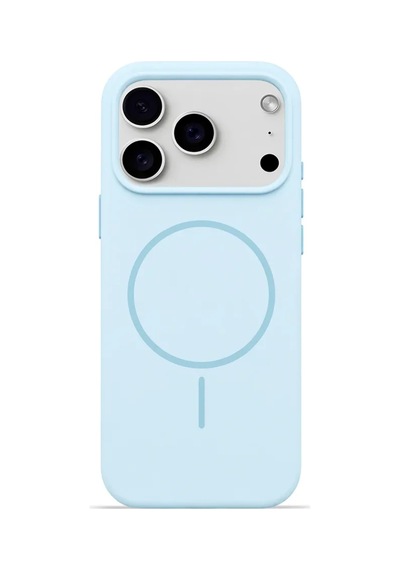 iPhone Uyumlu 17 Pro Max Aura Akıllı Magsafe Animasyonlu Silikon Kılıf Açık Mavi