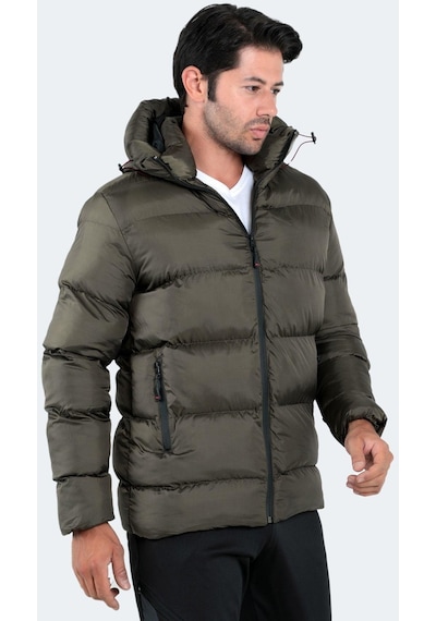 Slazenger  Hank Erkek Kapüşonlu Şişme Haki Mont & Kaban