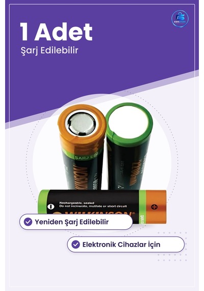 Şarj Edilebilir Pil 1 Adet Yeniden Kullanılabilir Silindirik Bata
