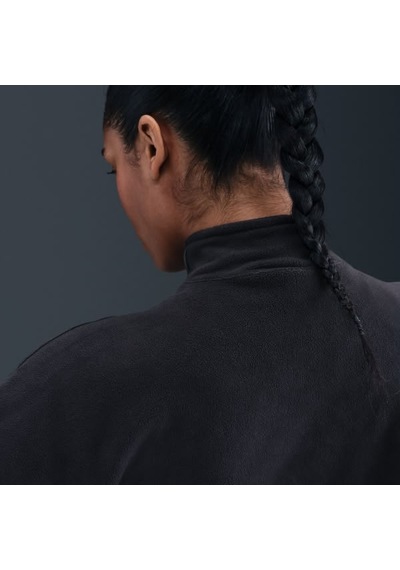 Nike One Therma-fıt Hz Top Polar Oversıze Kadın Siyah Sweatshirt-sportxstore