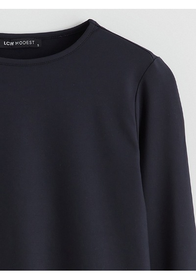 Lcw Modest Siyah Bisiklet Yaka Kadın Body