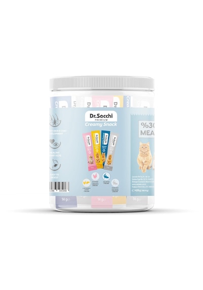 Dr. Sacchi Creamy Snack Karışık Krema Kedi Ödülü 30'lu Kavanoz