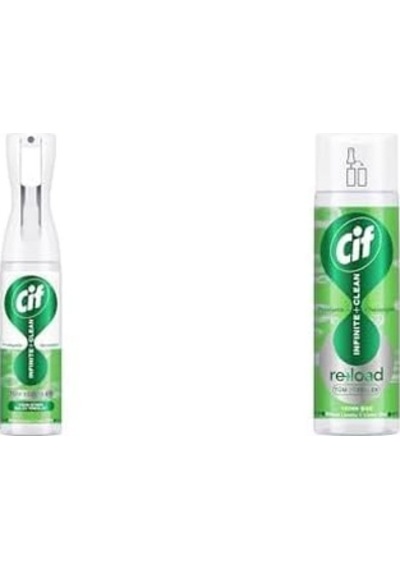 Cif Infinite Clean Sprey + Yedek Şişe Limonu Ve Limon Otu 280ml +280 Ml 1000'li Set