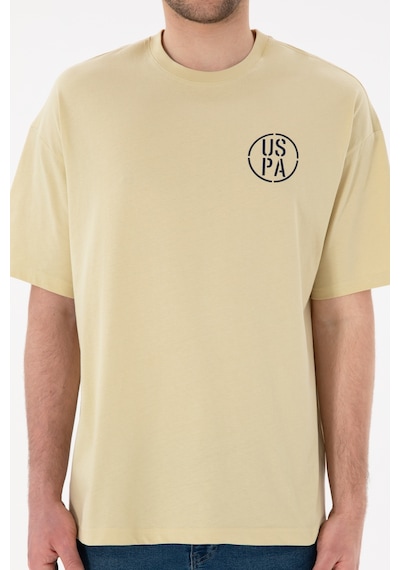U.S. Polo Assn. Erkek Oversize Fit Bisiklet Yaka Açık Haki Tişört 50305904-VR183