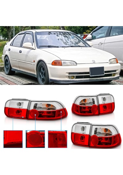 Honda Civic 1992-1995 Sedan 4.kapı Kırmızı Beyaz Stop Lambası