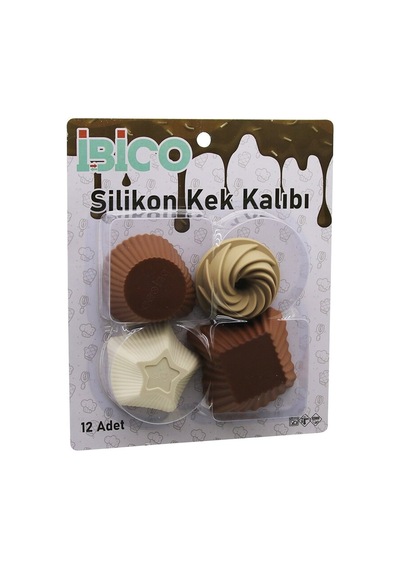 Muffin Kek Kalıbı Seti - 12'li Paket - Karışık Şekilli Set Çay Saati Tatlı Hazırlığı Ev İkramları Çok Renkli