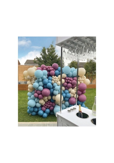 Pastel Sütlü Kahve Yaban Çileği Fırtına Mavisi Derin Okyanus Rengi Balon Zinciri 100 Adet A