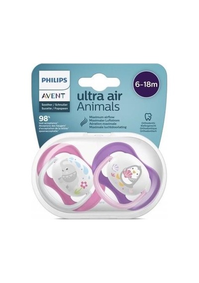 AVENT ULTRA AİR ANİMALS 6-18 AY 2Lİ KIZ EMZİK Çok Renkli