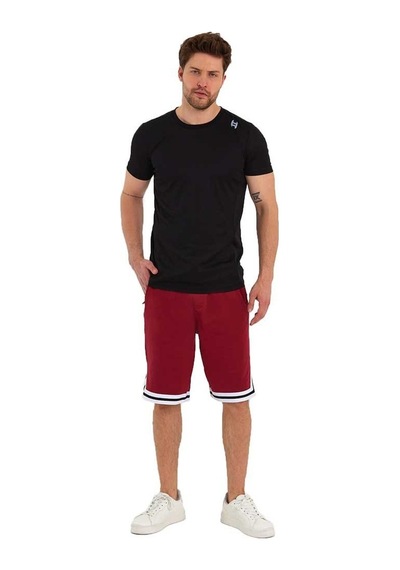 Adams Erkek Polyester Beyaz Şeritli Basketbol Şort 001