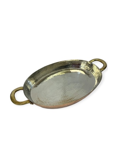 Orta Boy Oval Bakır Tava