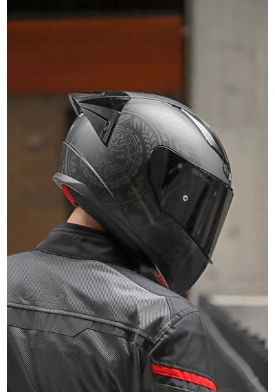Rapıd 2 Race Takaroa Mat Siyah Kask + Spoiler Mat Siyah