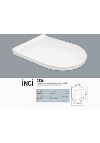 Nkp İnci Thermoplast Yavaş Kapanan Klozet Kapağı - Nkp0336