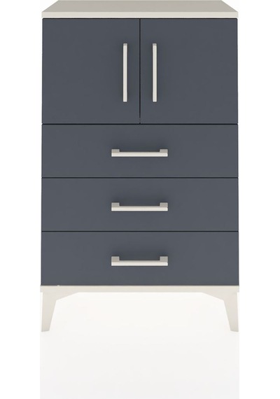 Arges Komodin Tek Raflı 3 Çekmeceli 2 Kapaklı 60x30x96 Aytaşı... Aytaşı